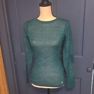 Smartwool Merino Wool Stretchy Sweater Teal White Lined No Signs Of Wear Small